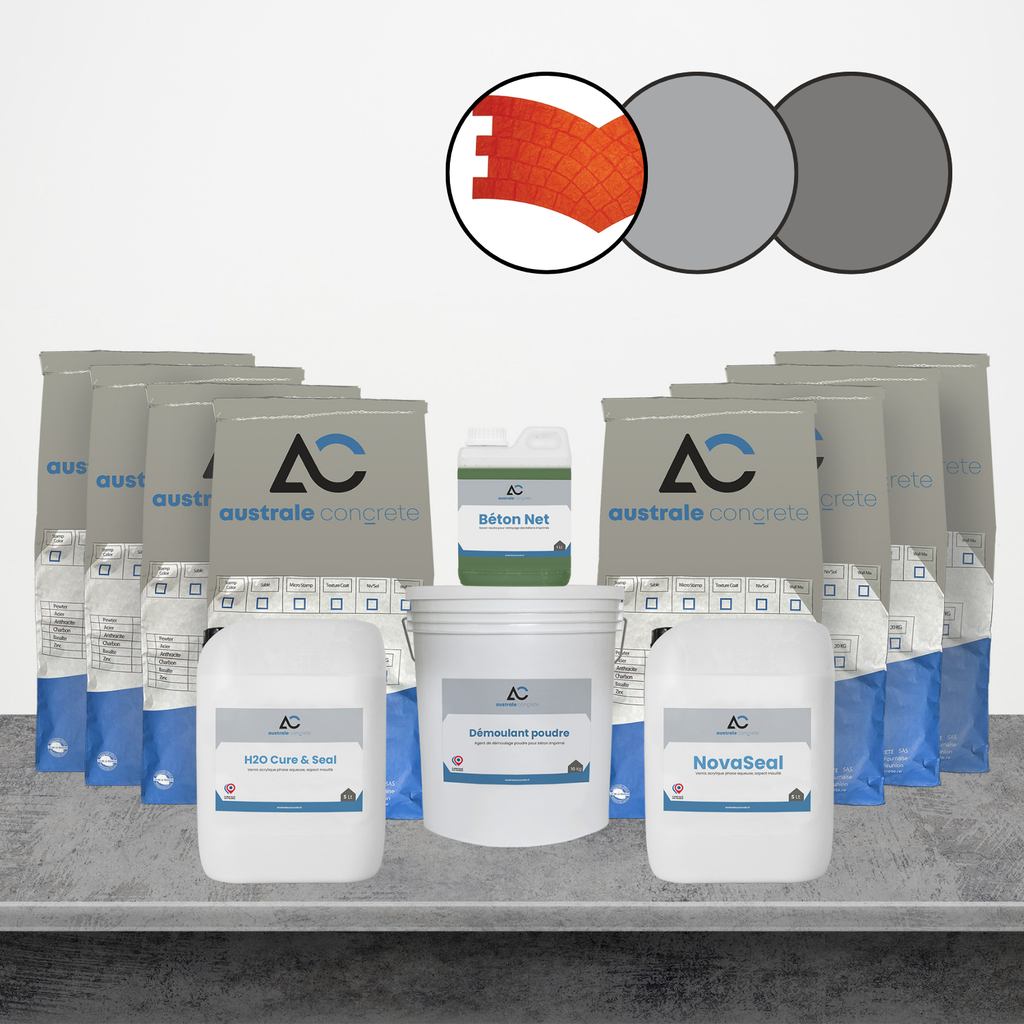 KIT BETON IMPRIME 50m² PAVES DE PARIS 