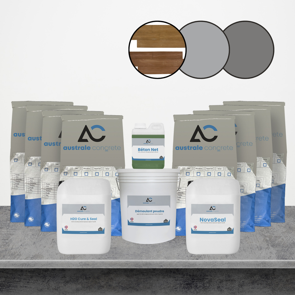 KIT BETON IMPRIME 50m² LATTE DE BOIS 15cm