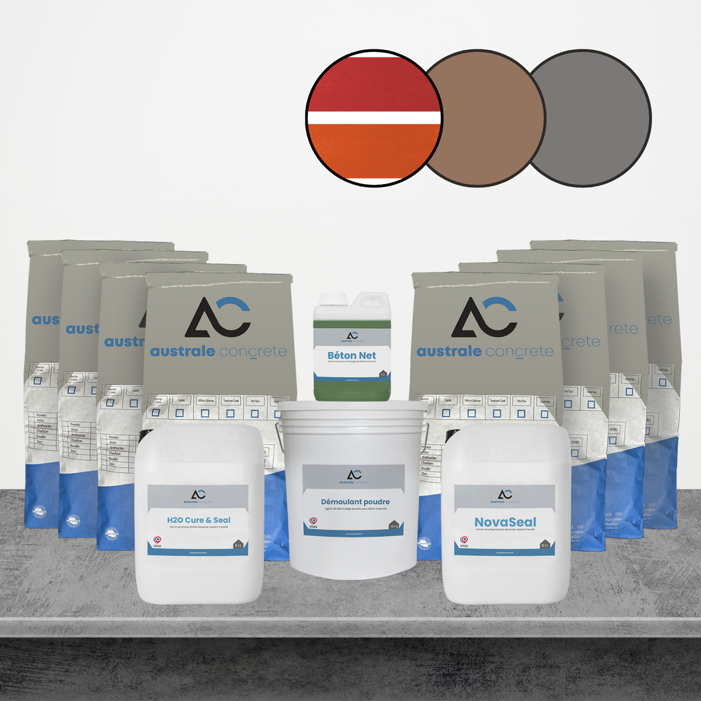 KIT BETON IMPRIME 50m² BOIS RUSTIQUE 40 cm