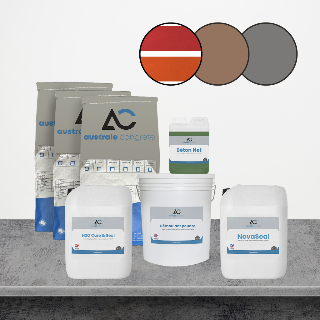 KIT BETON IMPRIME 20m² BOIS RUSTIQUE 40 cm 