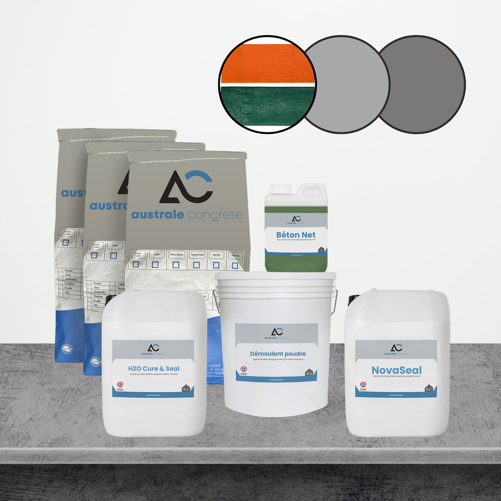 KIT BETON IMPRIME 20m² BOIS RUSTIQUE 25 cm 